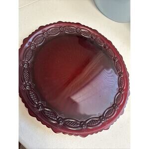 Vintage Avon 1876 Cape Cod Ruby Red Oval Serving Platter Tray 13.5"